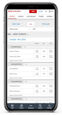 Bovada on iPhone