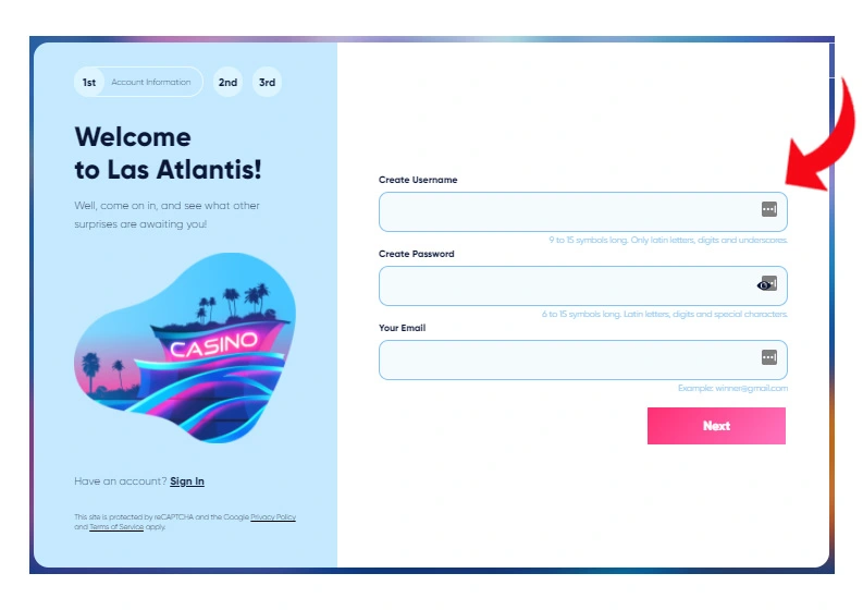 Las Atlantis Sign Up