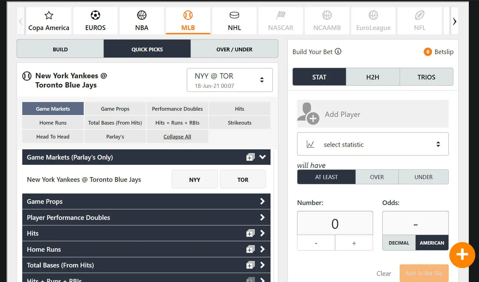 MyBookie Props Builder Screenshot 1