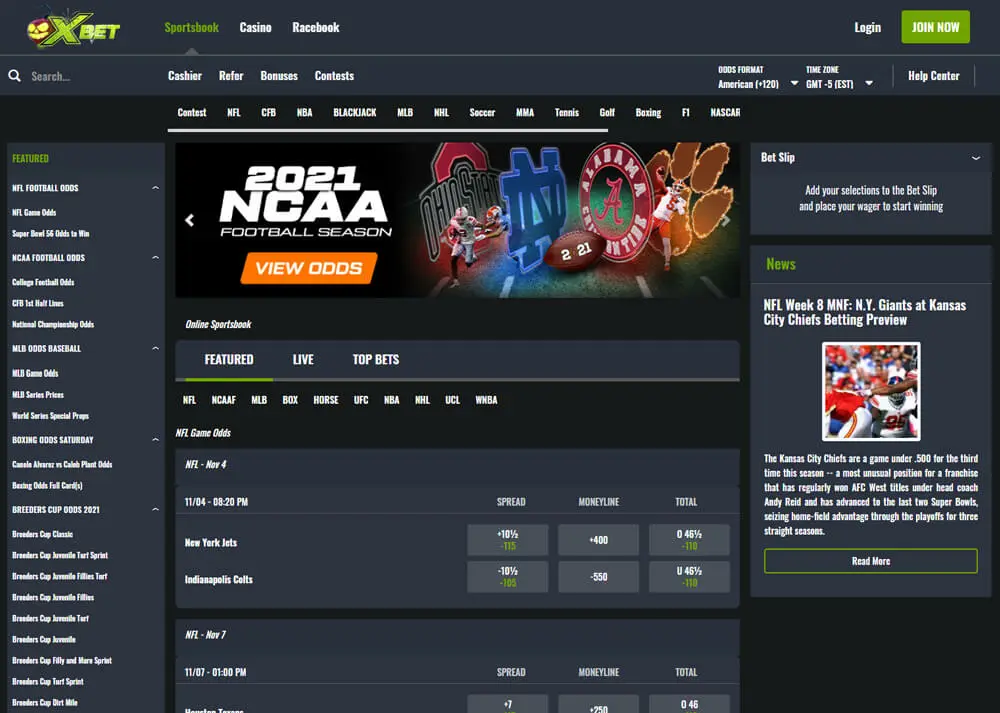 XBet Sportsbook Hub Screenshot