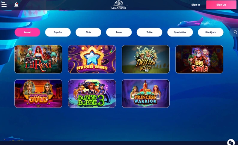 Las Atlantis Games Hub Screenshot