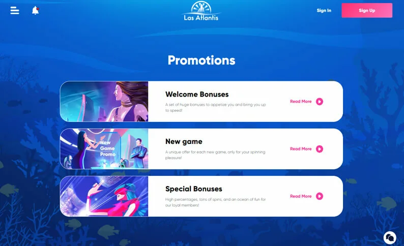 Las Atlantis Promotions Hub Screenshot