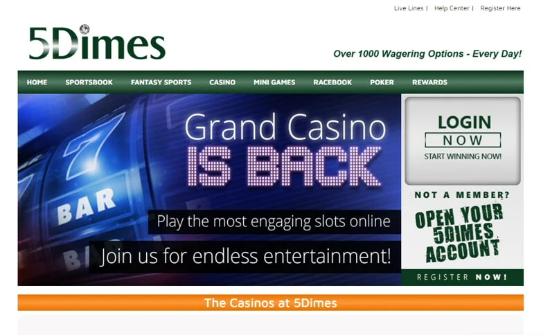 5Dimes Casino Screenshot