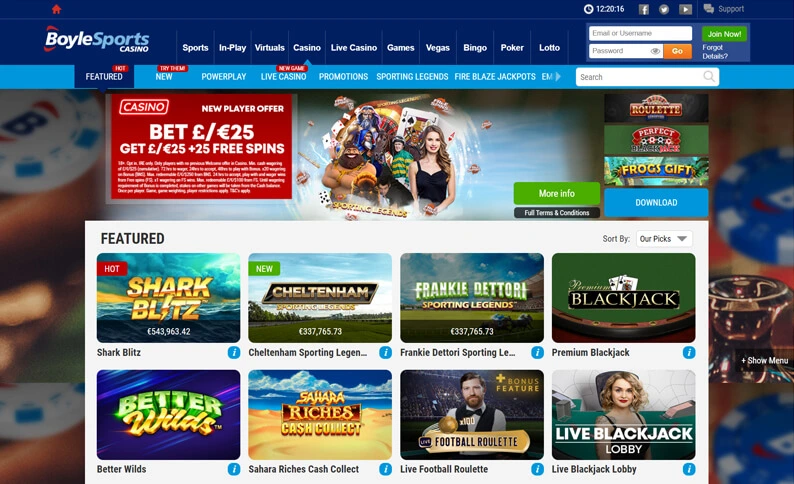 BoyleSports Casino Screenshot